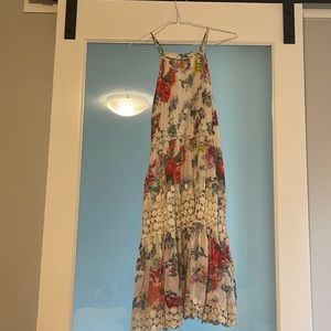 Anthropologie Ranna Gill Size large Floral Dress with Crochet
